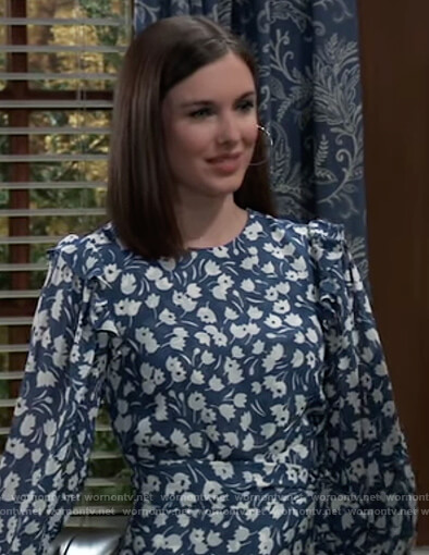 Willow’s blue floral dress on General Hospital