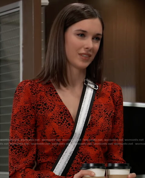 Willow’s red printed blouse on General Hospital