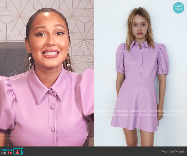 Zara Faux Leather Mini Dress worn by Adrienne Houghton on The Real
