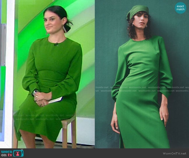 Zara Ruched Midi Dress worn by Donna Farizan on Today