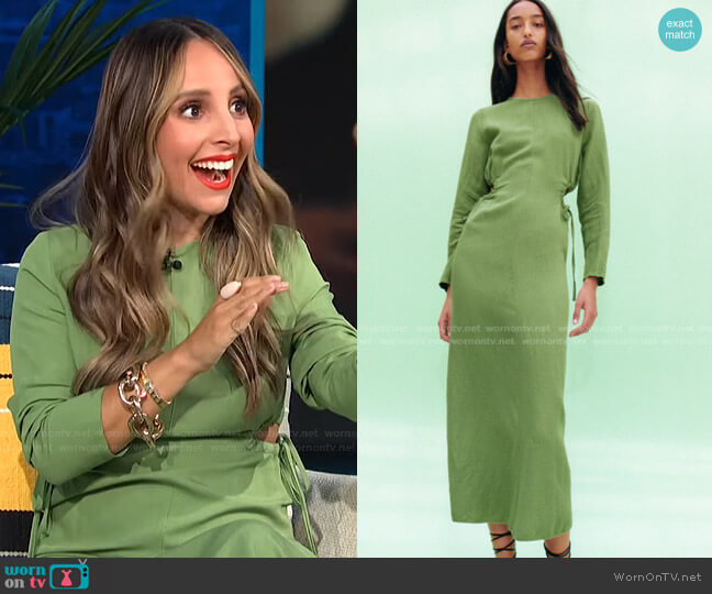 Zara Cut Out Linen Blend Dress worn by Lilliana Vazquez on E! News