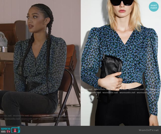 Zara Floral Print Top worn by Olivia Baker (Samantha Logan) on All American