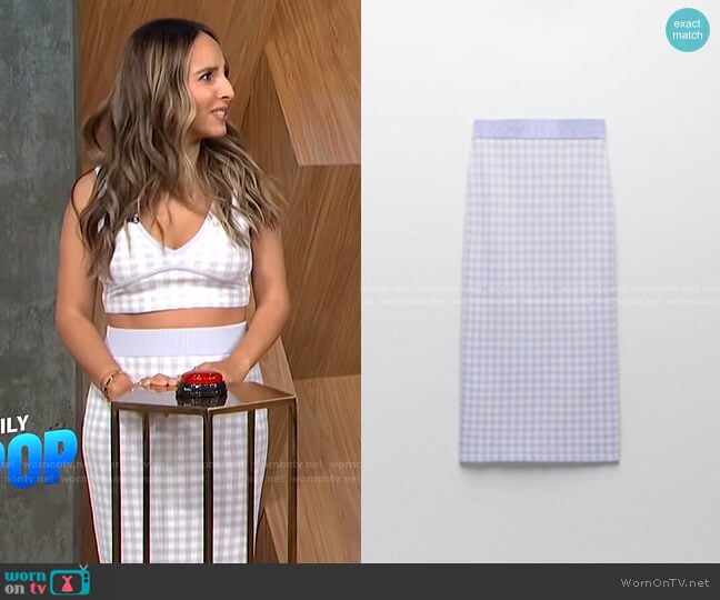 Zara Gingham Knit Skirt worn by Lilliana Vazquez on E! News