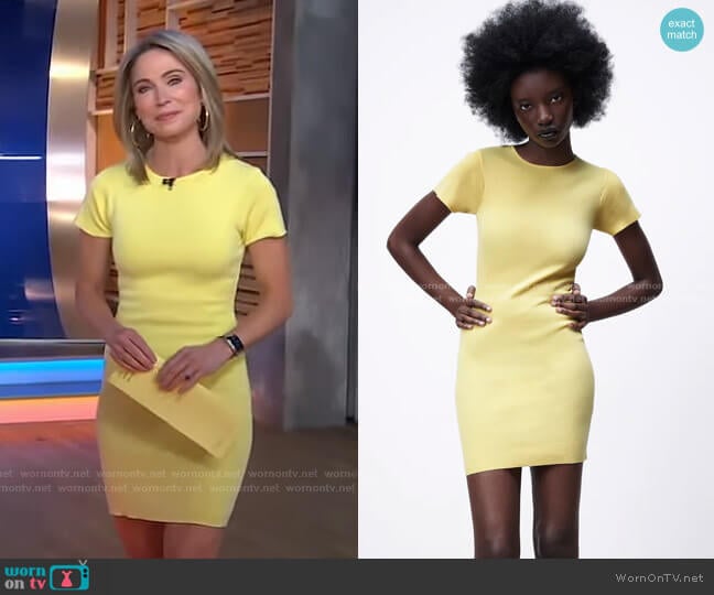 Zara Knit Mini Dress worn by Amy Robach on Good Morning America