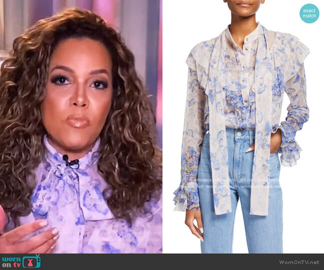 Zimmermann Luminous Ruffle Blouse worn by Sunny Hostin on The View