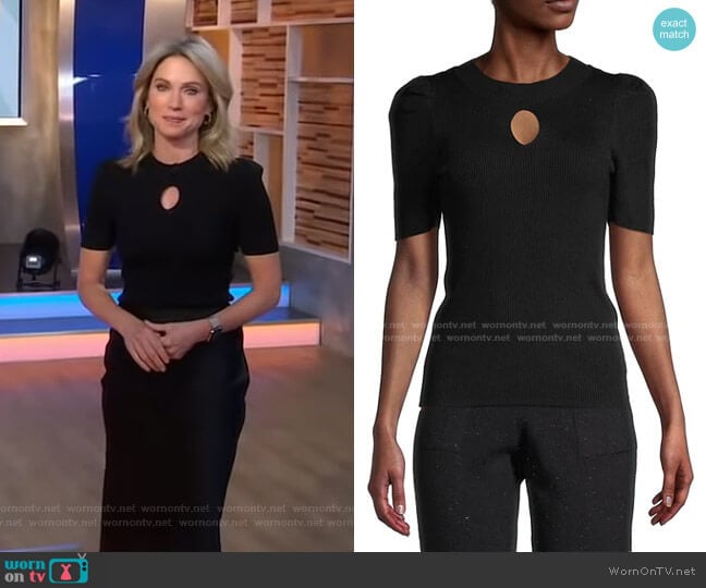 525 America Puffed-Sleeve Sweater worn by Amy Robach on Good Morning America