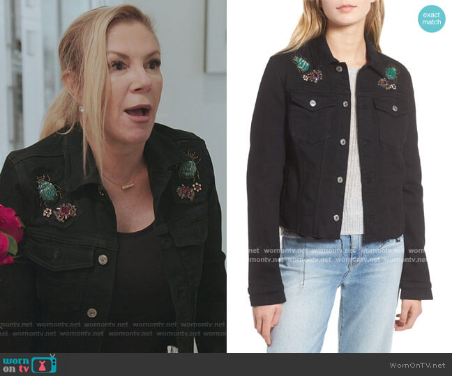 7 For All Mankind Embellished Denim Jacket worn by Ramona Singer on The Real Housewives of New York City