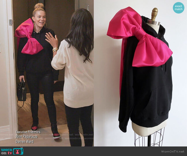 9-5 Socialite The Bow Hoodie worn by Leah McSweeney on The Real Housewives of New York City