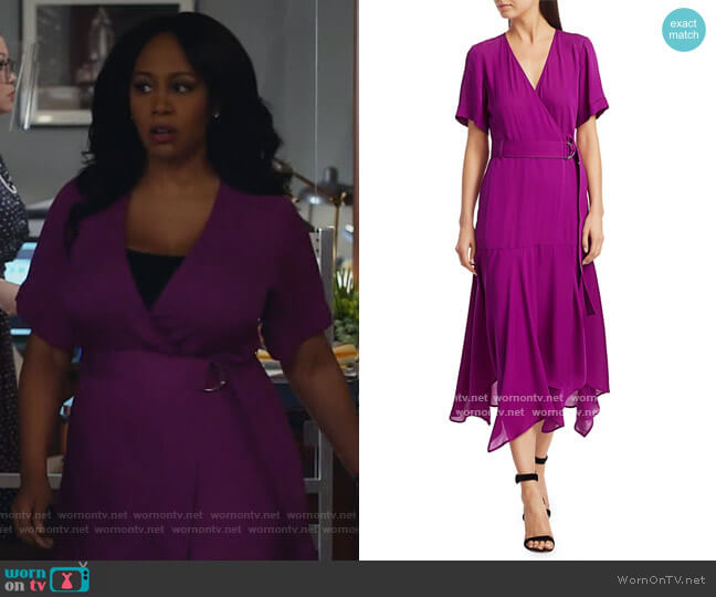 A.L.C. Claire Silk Wrap Dress worn by Lola Carmichael (Simone Missick) on All Rise