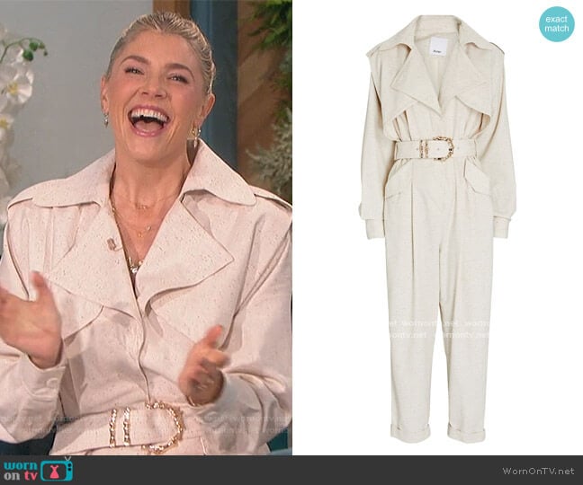 Acler Hanbury Belted Cotton-Blend Jumpsuit worn by Amanda Kloots on The Talk