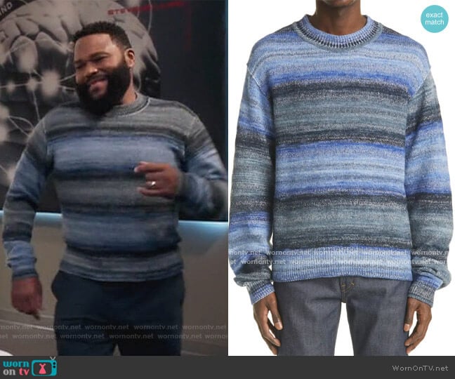 Acne Studios Stripe Cotton Blend Sweater worn by Andre Johnson (Anthony Anderson) on Black-ish