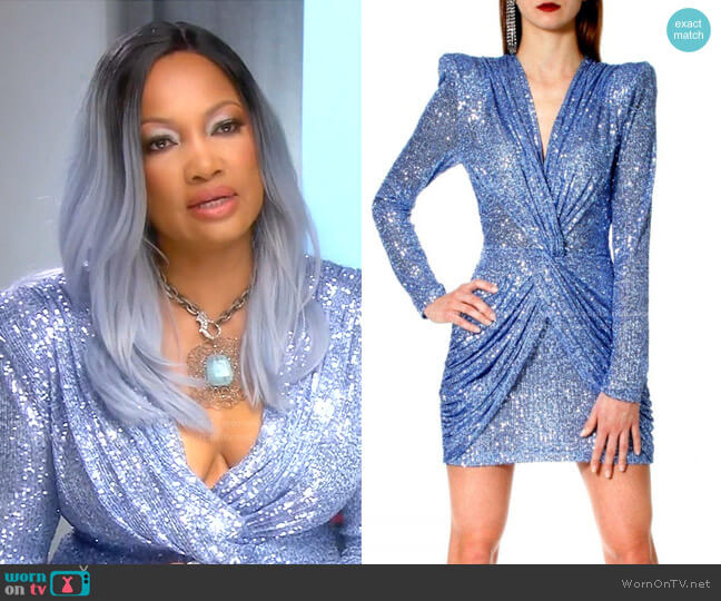 Aggi Dress Jennifer Illusion Blue worn by Garcelle Beauvais on The Real Housewives of Beverly Hills