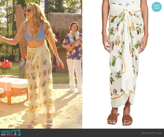 Agua by Agua Bendita Lavanda Pareo worn by Fallon Carrington (Elizabeth Gillies) on Dynasty