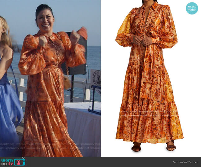 Acler Naples Puff-Sleeve Maxi Dress worn by Sherri Kansky (Ruthie Ann Miles) on All Rise