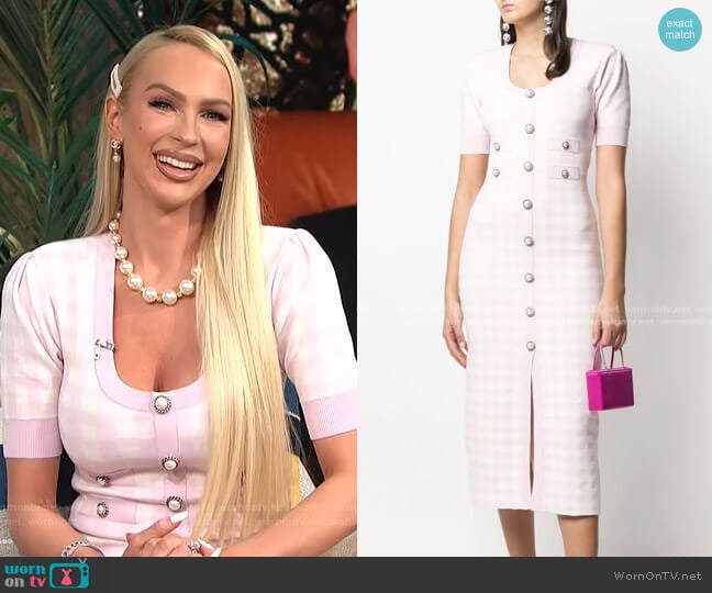 Alessandra Rich Gingham Check Print Dress