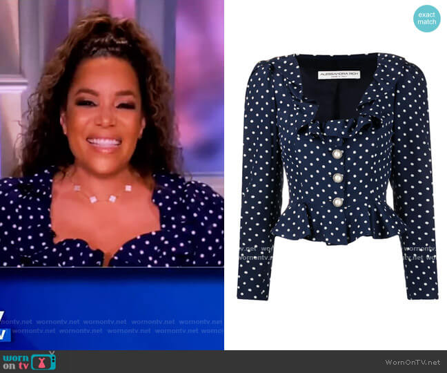 Alessandra Rich Polka Dot Print Blouse worn by Sunny Hostin on The View