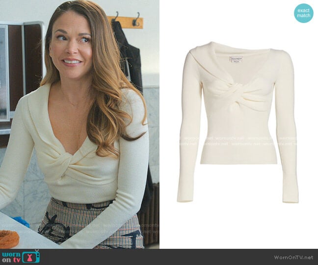 Alexander McQueen Twistneck Wool Knit Sweater worn by Liza Miller (Sutton Foster) on Younger