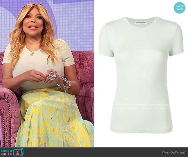 Alexander Wang Ribbed T-Shirt worn by Wendy Williams on The Wendy Williams Show