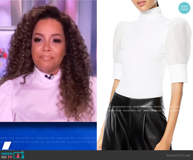 Alice + Olivia Mckayla Turtleneck Crop Top worn by Sunny Hostin on The View