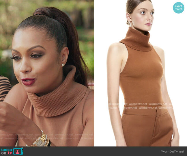 Alice + Olivia Darcey Dimensional Turtleneck Sweater worn by Ebony K. Williams on The Real Housewives of New York City