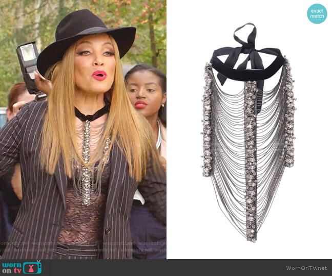 Anne Fontaine Oglam Stetement Collar worn by Dominique Deveraux (Michael Michele) on Dynasty