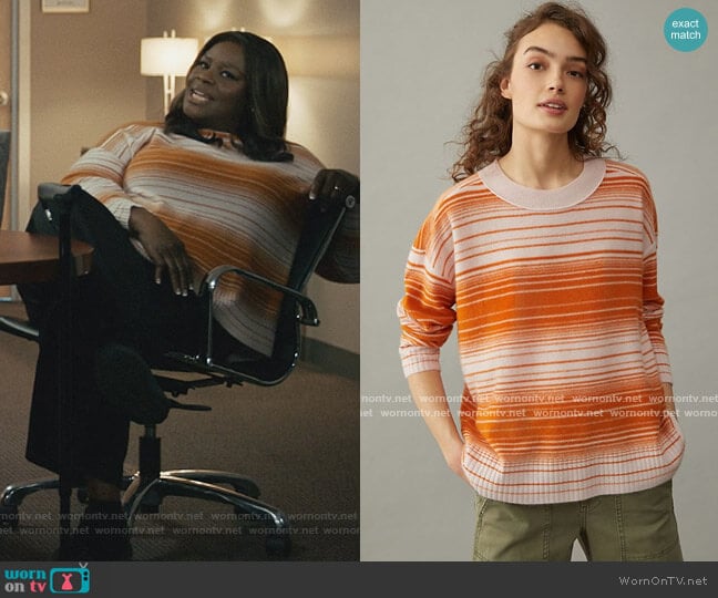Anthropologie Pilcro Angie Seamed Cashmere Sweater worn by Ruby Hill (Retta) on Good Girls