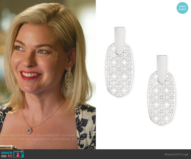Kendra Scott Aragon Filigree Earrings worn by Stephanie Borden (Kylee Evans) on Good Witch