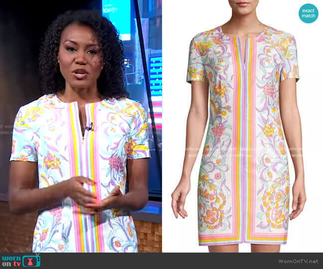 Trina Turk Arboretum Zip Dress worn by Janai Norman on Good Morning America