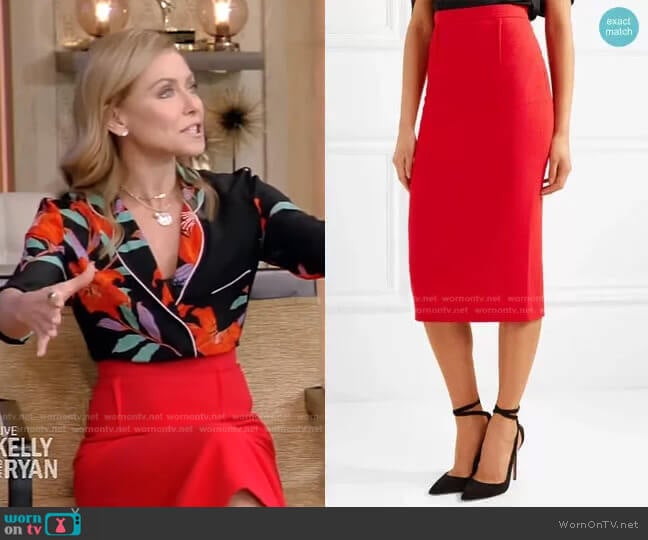 Roland Mouret Arreton Skirt worn by Kelly Ripa on Live with Kelly and Mark