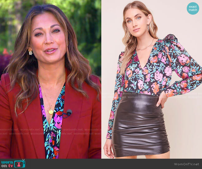 ASTR The Label Matilda Bodysuit worn by Ginger Zee on Good Morning America