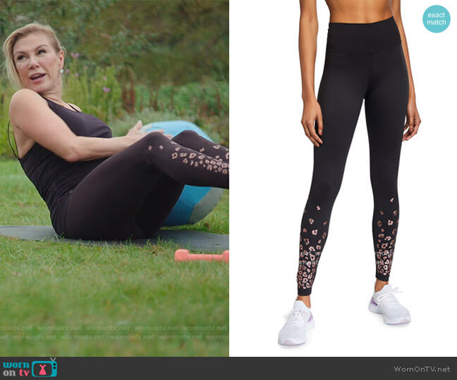 Beach Riot Ombre Leopard Athletic Leggings worn by Ramona Singer on The Real Housewives of New York City