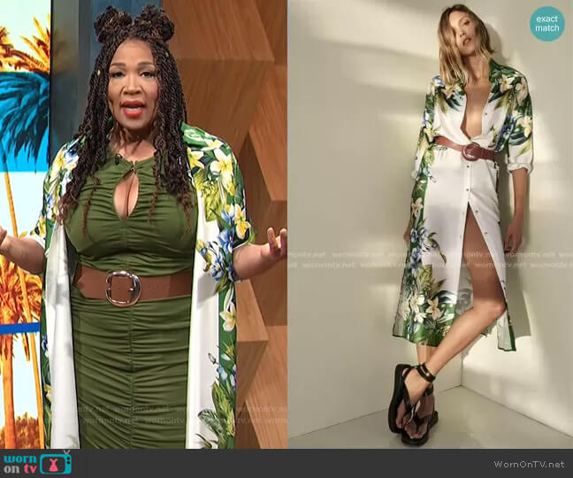 Zara Belted Shirt Dress worn by Kym Whitley on E! News
