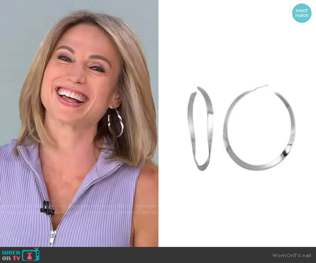 Bonheur Jewelry Renee Hoop Earrings worn by Amy Robach on Good Morning America
