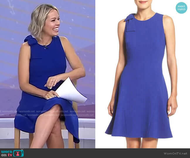 Eliza J Bow Shoulder Crepe Fit & Flare Dress worn by Dylan Dreyer on Today