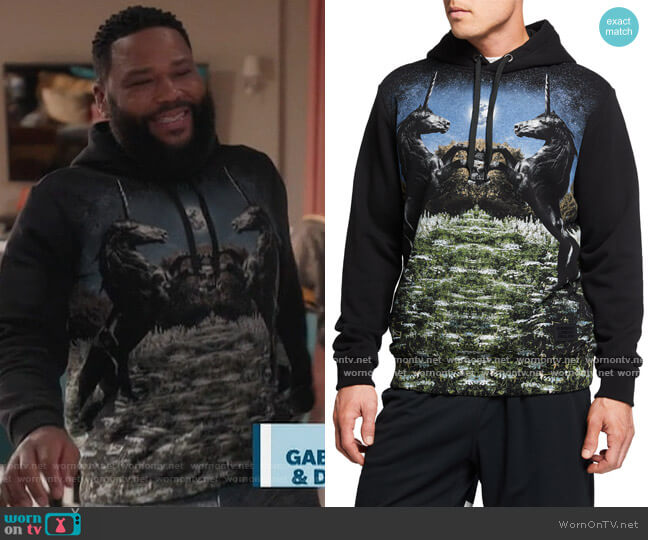 Burberry Unicorn Field Terry Pullover Hoodie worn by Andre Johnson (Anthony Anderson) on Black-ish