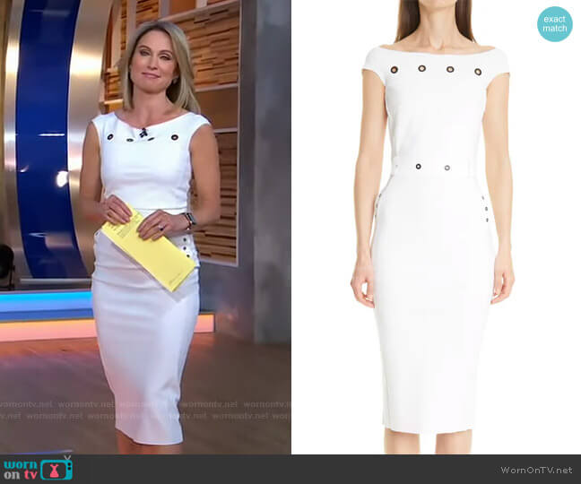 Chiara Boni La Petite Robe Fran Grommet Detail Cocktail Dress worn by Amy Robach on Good Morning America