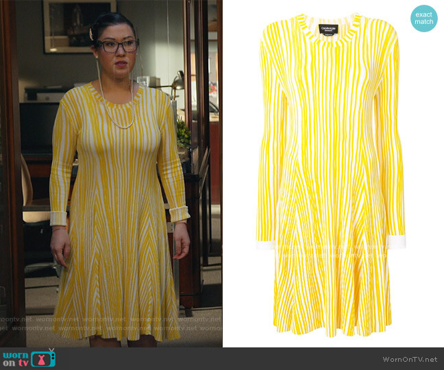 Calvin Klein Stripe Knit Dress worn by Sherri Kansky (Ruthie Ann Miles) on All Rise