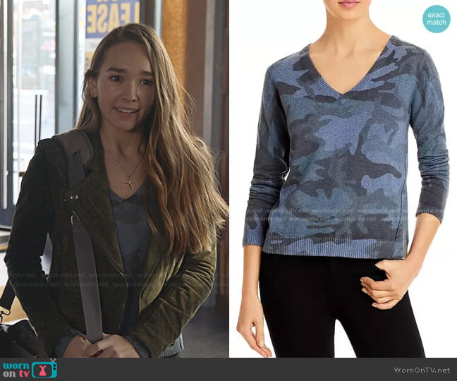 ATM Anthony Thomas Melillo Camouflage Sweater worn by Angelina Meyer (Holly Taylor ) on Manifest