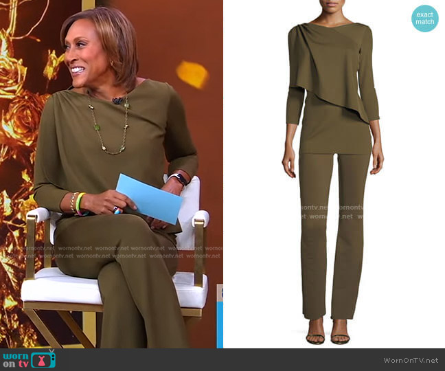 Chiara Boni La Petite Robe Rosadel Top worn by Robin Roberts on Good Morning America