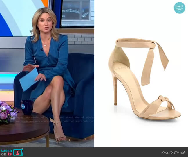 Alexandre Birman Clarita Bow Leather Sandals worn by Amy Robach on Good Morning America
