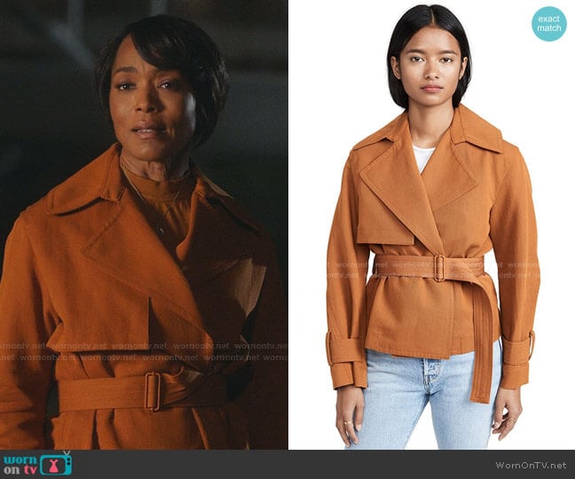 Vince Cropped Belted Jacket worn by Athena Grant (Angela Bassett) on 9-1-1