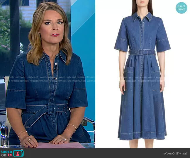 Co Denim Midi Shirtdress worn by Savannah Guthrie on Today