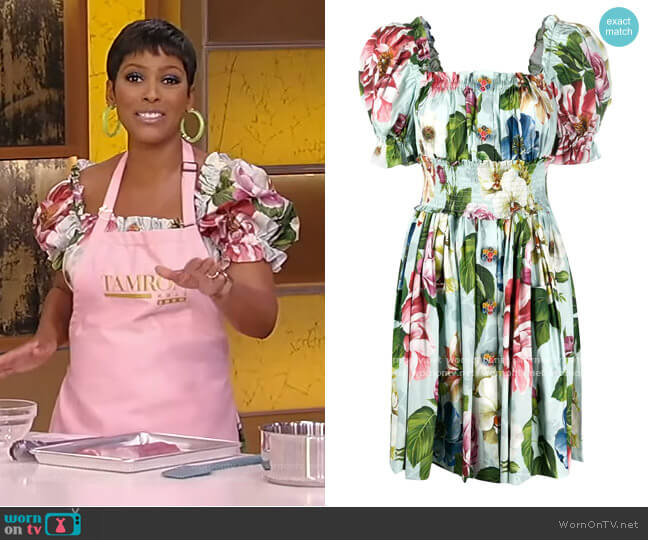 Dolce & Gabbana Floral Print Short Dress worn by Tamron Hall on Tamron Hall Show