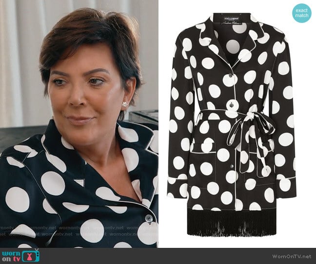 Polo Ralph Lauren Satin Blouse worn by Kris Jenner on Keeping Up with the Kardashians