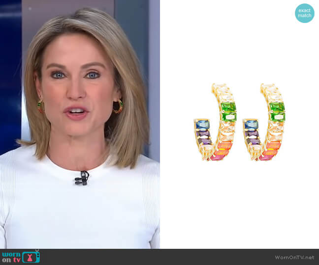 Ragen Emerald Rainbow Hoops worn by Amy Robach on Good Morning America
