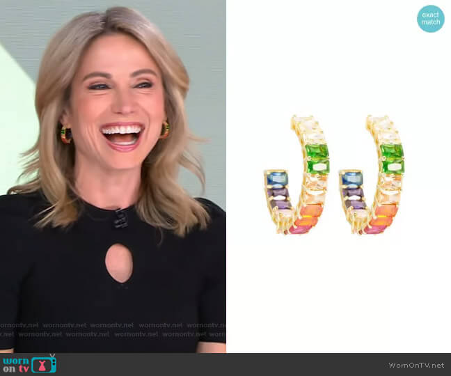 Ragen Emerald Rainbow Hoops worn by Amy Robach on Good Morning America