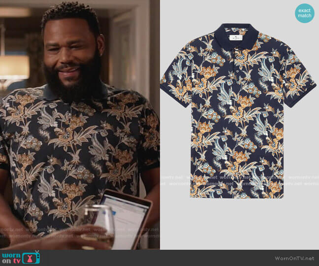 Etro Floral Print Cotton Polo Shirt worn by Andre Johnson (Anthony Anderson) on Black-ish