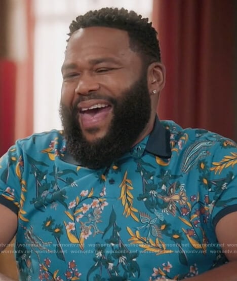 Andre’s blue floral polo on Black-ish