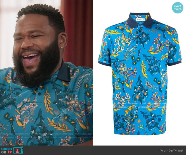 Etro Floral Print Polo Shirt worn by Andre Johnson (Anthony Anderson) on Black-ish