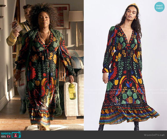 Farm Rio Georgette Maxi Dress worn by Viola Marsette (Lorraine Toussaint) on The Equalizer